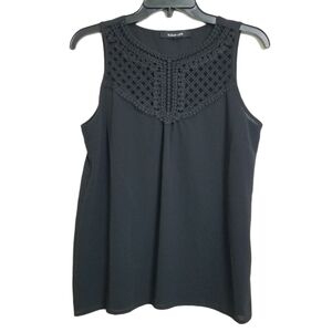 Sugar Lips Black Lace Boutique Sleeveless Blouse L